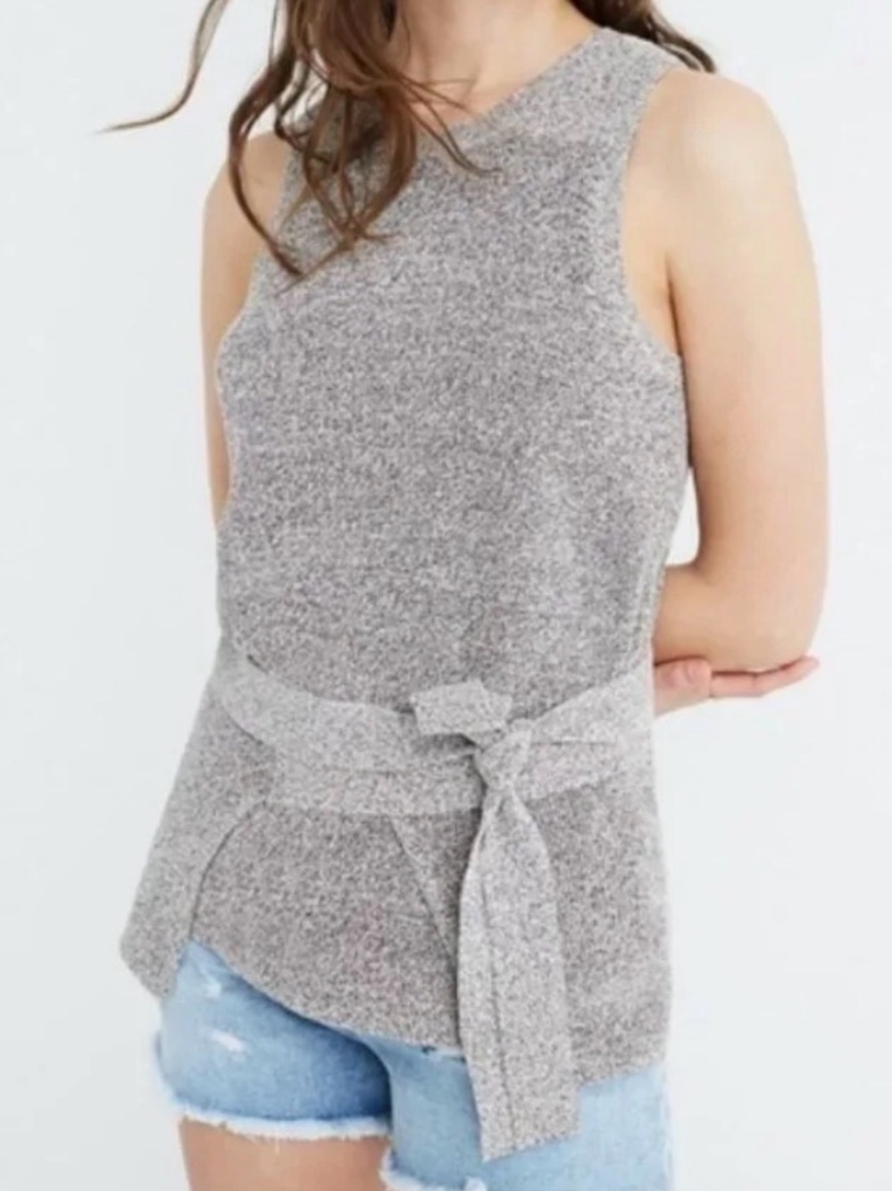Madewell Textured Knit Top in Gray